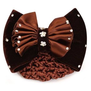 SD Hairbow with Crystals in Brown. 