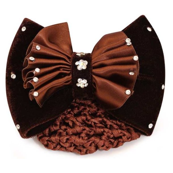 SD Hairbow with Crystals in Brown. 