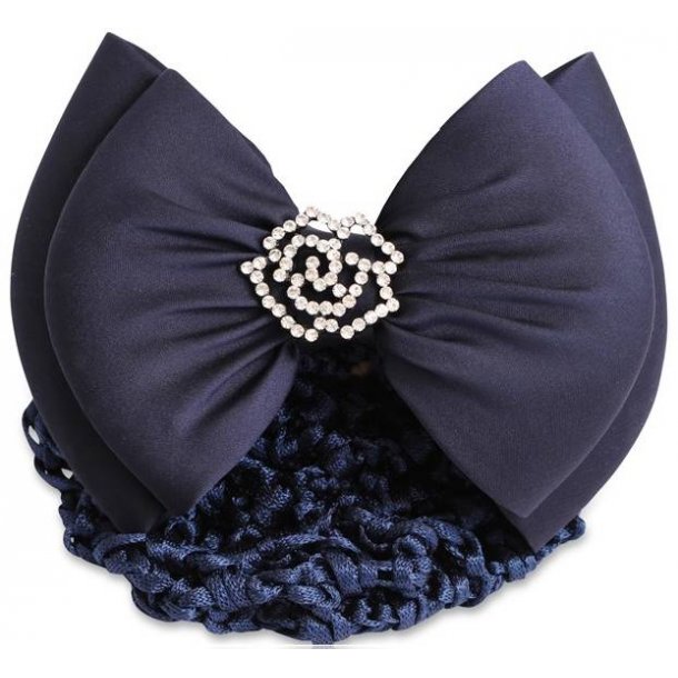 SD Flower hairbow in navy blue. 