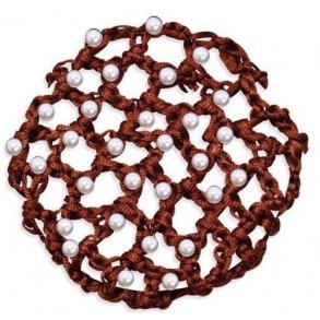 SD Hairnet with Pearls in brown. 