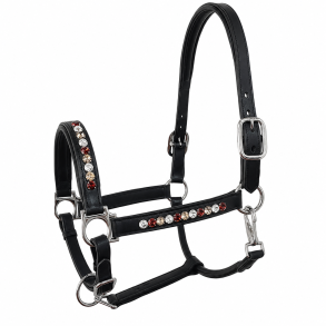SD� Bespoke Leather halter. 3 optional colours of 10mm Crystals.