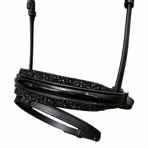 SD� Noseband with Black Jet Diamonds BL/BL/PT