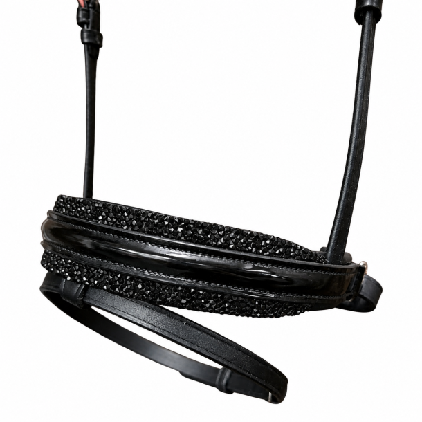 SD� Noseband with Black Jet Diamonds BL/BL/PT
