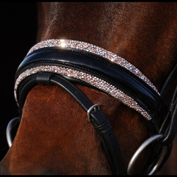SD� Noseband with Rose Gold Diamonds BL/BL/PT
