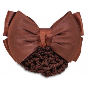 SD Satin hairbow in Brown. 