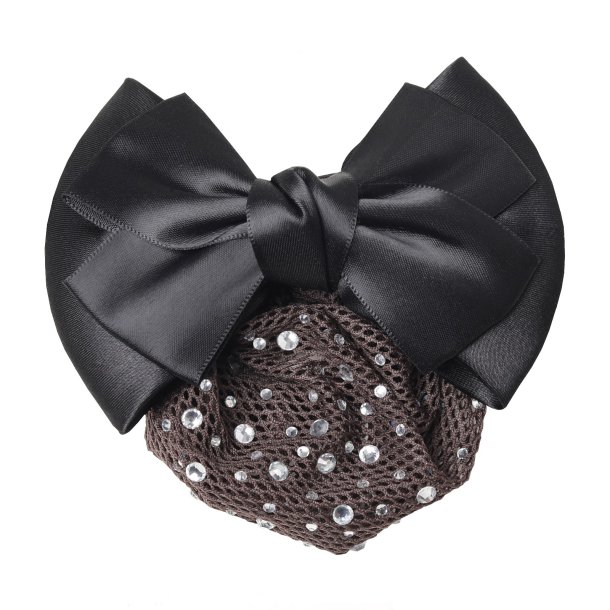 SD Clarissa hairbow with net. Black/Brown.