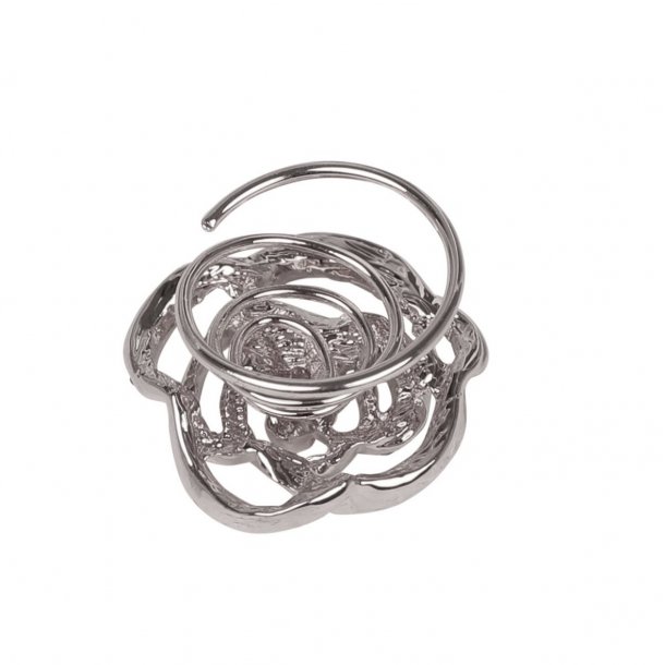 SD Diamond Rose hair twister. Silver. 