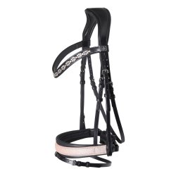 SD Hollywood Glamorous noseband. Black/Beach Sparkle.