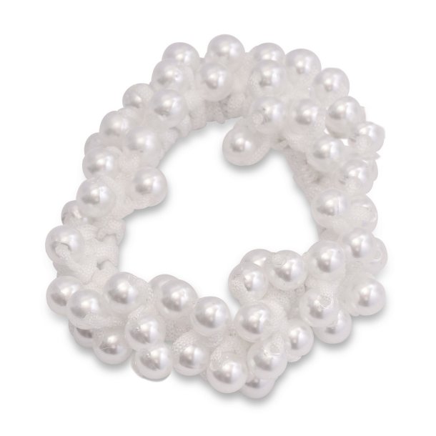 SD Pearl Collection scrunchie. White.
