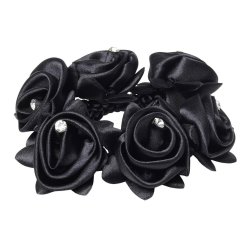 SD Diamond Rose Scrunchie. Black.
