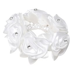 SD Diamond Rose Scrunchie. White.