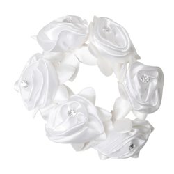 SD Diamond Rose Scrunchie. White.