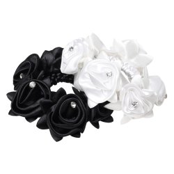 SD Diamond Rose Scrunchie. White.