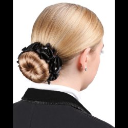 SD Diamond Rose Scrunchie. Black.