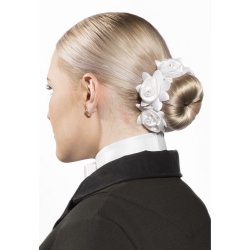 SD Diamond Rose Scrunchie. White.