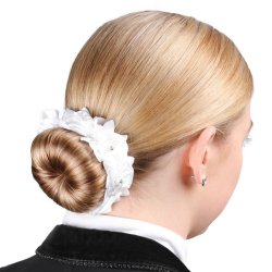 SD Diamond Rose Scrunchie. White.