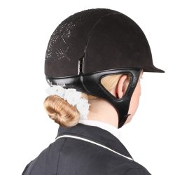 SD Diamond Rose Scrunchie. White.