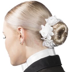 SD Diamond Rose Scrunchie. White.