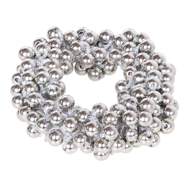 SD Pearl Metallic Collection scrunchie. Silver.