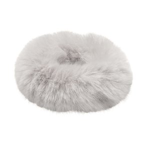 SD Princess fake fur Scrunchie. Grey.