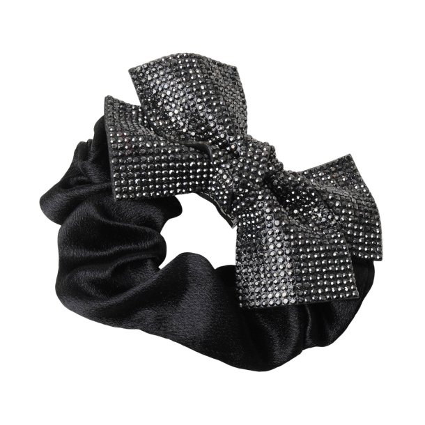 SD Diamond bow scrunchie. Black.