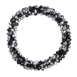 SD Lily Scrunchie. Black/Silver.