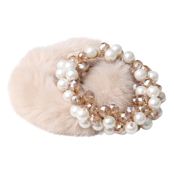 SD Caroline Fake fur scrunchie set. Gold.