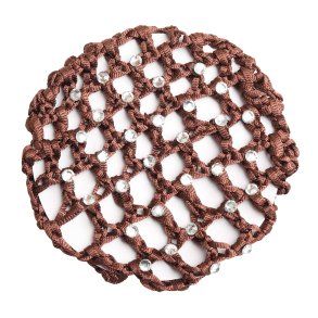 SD Hairnet with Crystals in Brown. 