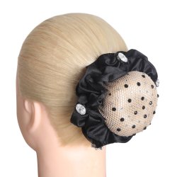 SD Clarissa Hairnet With Crystals. Jet/Crystal. 