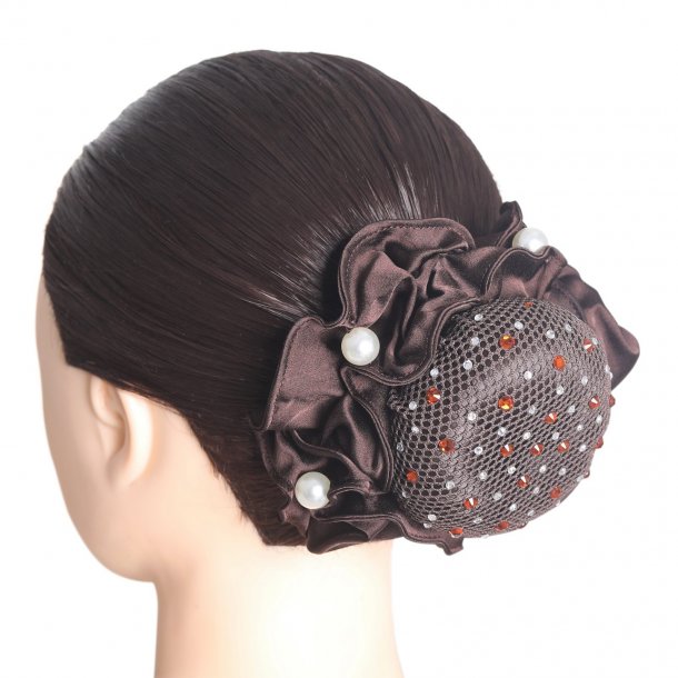 SD Clarissa Hairnet With Crystals. Smoked Topaz/Crystal. 