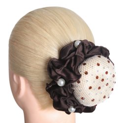 SD Clarissa Hairnet With Crystals. Smoked Topaz/Crystal. 