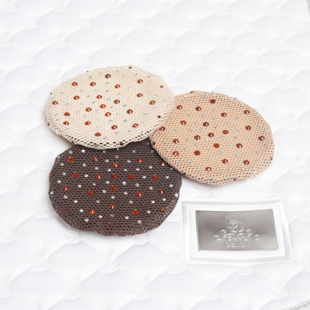 SD Clarissa Hairnet With Crystals. Smoked Topaz/Crystal. 