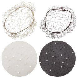 SD Carina hairnet with Crystal Beads and Pearls.