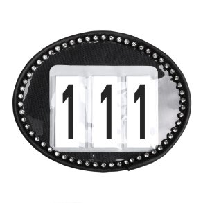 SD Crystal number holder in black. 