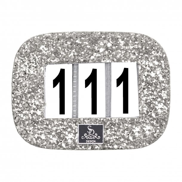 SD Glitter Numbers holder. Silver.