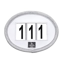 SD Numbers holder. Vegan leather. White with glitter. 