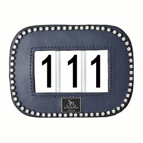SD Numbers holder with Crystals. Navy.