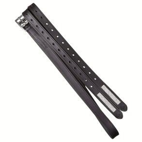 SD Stirrup straps with Crystals. Black.