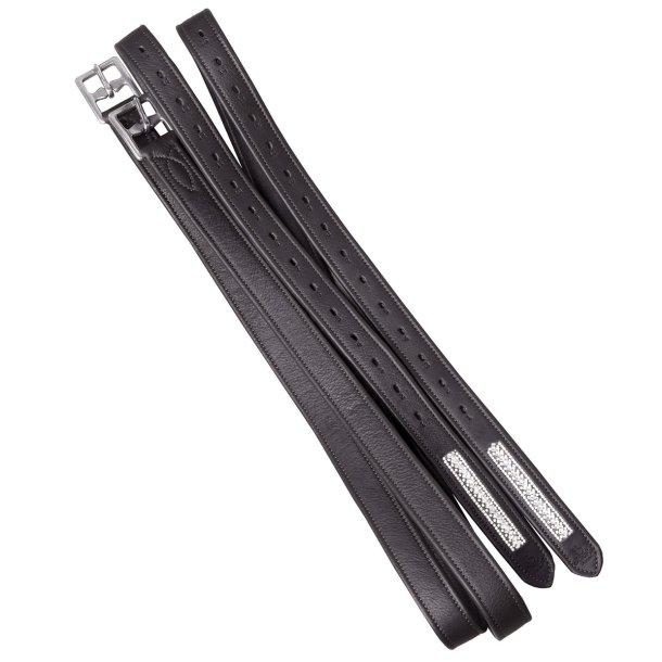 SD Super soft stirrup straps with Crystals. Black.