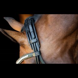 SD Headpiece for Rolled Bridle/rolled double bridle. Brown.