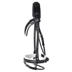 SD Duke de Niro II Rolled Bridle. Black/White. 
