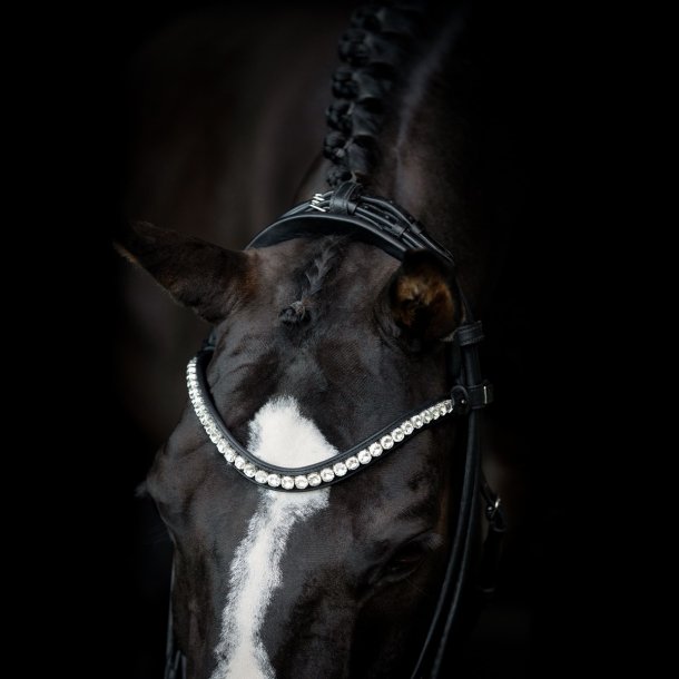 SD Duke de Niro II Rolled Bridle. Black/White. 