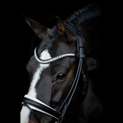 SD Duke de Niro II Rolled Bridle. Black/White. 