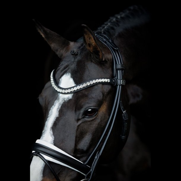 SD Duke de Niro II Rolled Bridle. Black/White. 