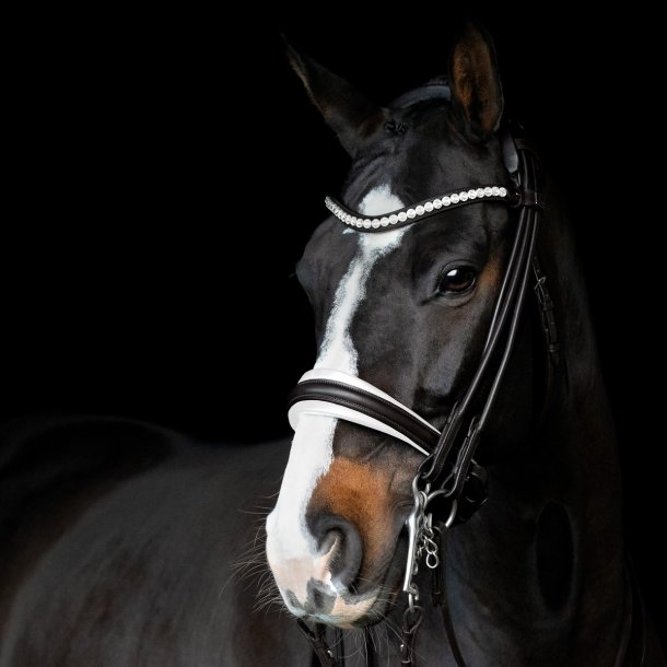 SD Belissimo II Rolled double bridle. Black/White.