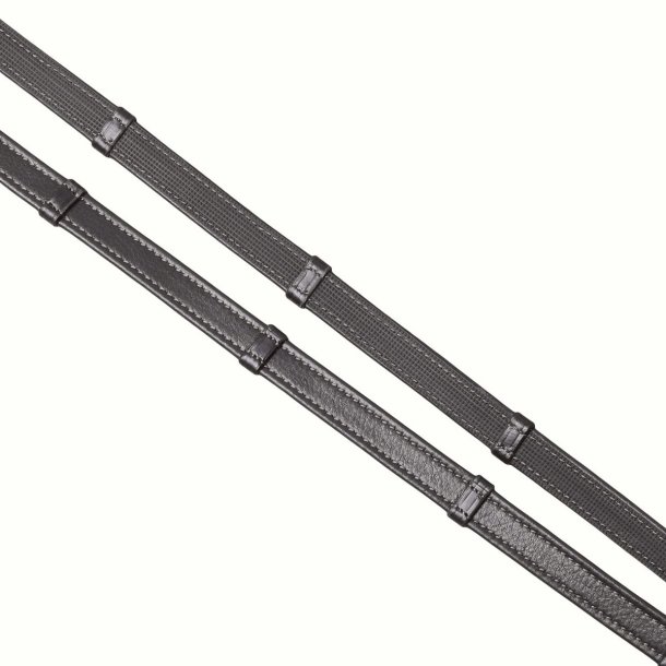 SD Rolled Reins. Super Soft/Super Grip. Black.