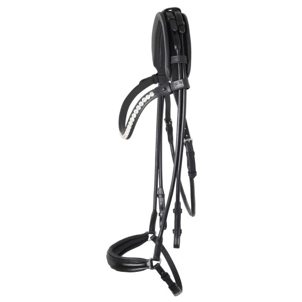 SD Duke de Niro Rolled dropnose bridle. Black.