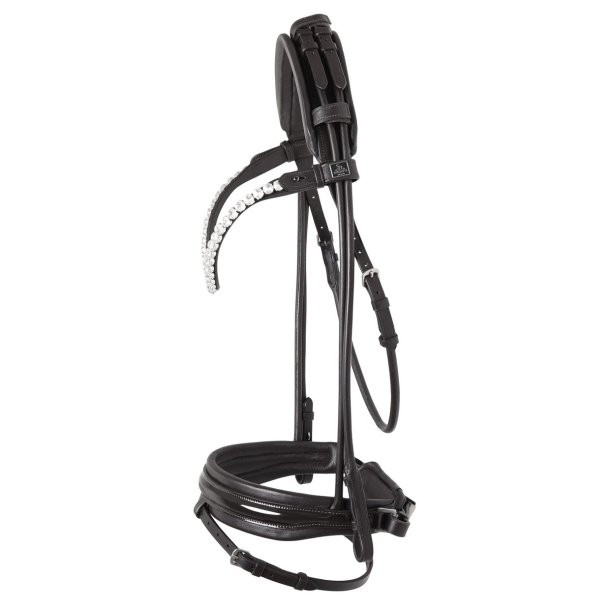SD Zhivago Rolled bridle. Black/Black/PT.