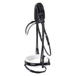 SD Zhivago Rolled bridle. Black/White/PT.
