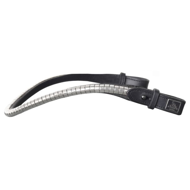 SD Veneziano Browband with silver clincher. Black.
